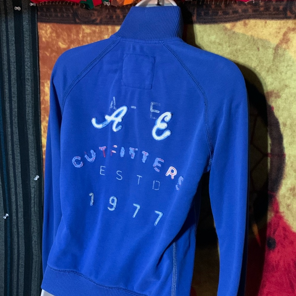 AMERICAN EAGLE OUTFITTERS-blue EAGLE FLEECE long sleeve full-zip sweatshirt - Picture 6 of 10
